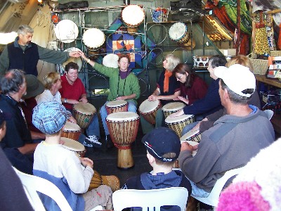 Tribal drumming at National Folk Festival Canberra